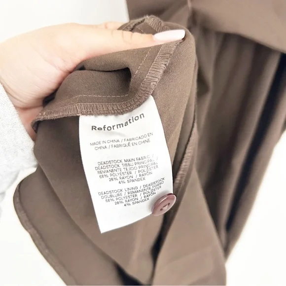 Reformation Huxley Belted Mini Dress in Chestnut Brown Size 4 - Picture 11 of 13